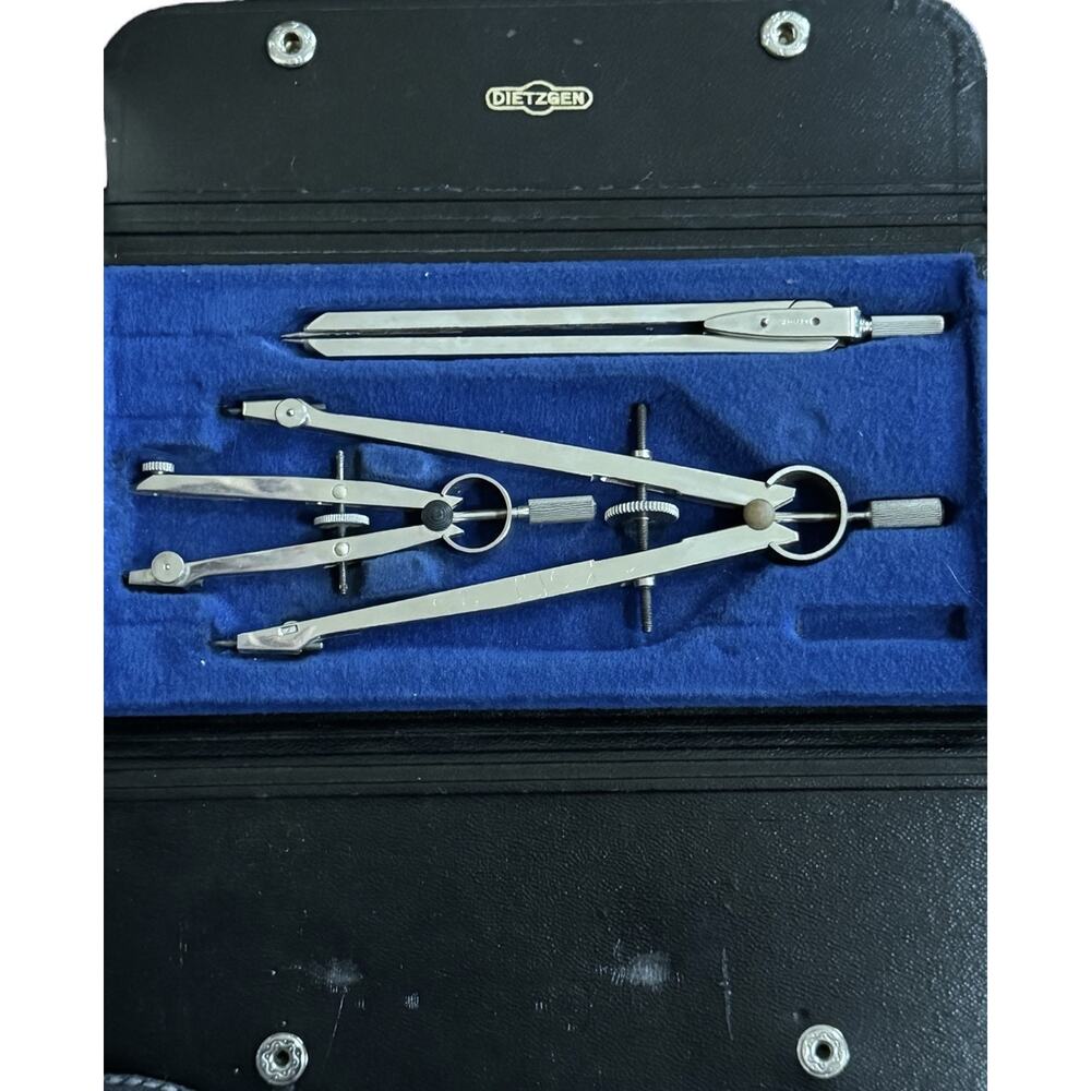 VTG Dietzgen 1285-3 Drafting‎ Drawing Tools Instruments Boxed Set NOT COMPLETE